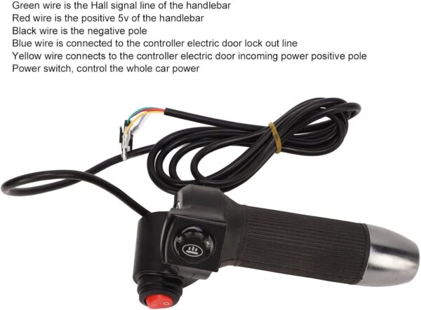 KIMISS 1 par de Acelerador de Bicicleta Elétrica Universal 48V Guiador de Controle de Velocidade Com Display de Energia Digital - 5 Cores Disponíveis para Scooters e Triciclos