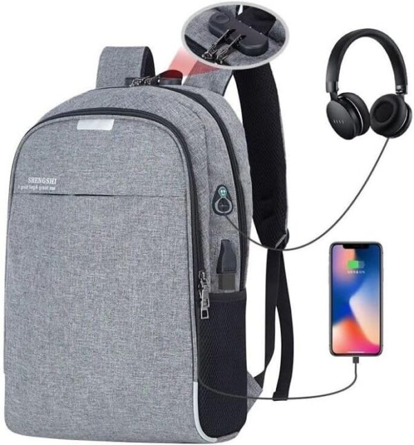 61CWlzfpzL._AC_.jpg Mochila Antifurto com Cadeado Integrado, Porta USB e Saída para Fone – Ideal para Notebook, Trabalho, Viagens e Faculdade – Resistente à Água com Vários Compartimentos Internos