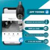 Câmera de Segurança Preta, Bocal, Lâmpada, IP WiFi 360º, Visão Noturna, Sensor Movimento, Com Áudio, Areas Externas e Internas, Camera para Celular