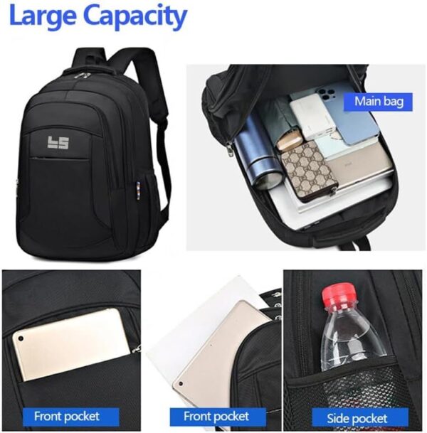 Mochila Urbana Preta LukeSports Notebook Multifuncional Unissex Resistente Lisa