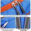 Mochila de caminhada dobrável com bolso frontal impermeável com zíper, mochila leve de hidratação, mochila de água para caminhadas diurnas, passeios, ciclismo rave para homens e mulheres, azul