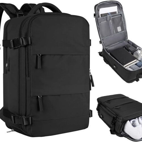 61EREAAaFpL._AC_SL1500_.jpg Mochila De Viagem Grande Impermeável, Com Porta Usb, Compartimento Para Sapatos, Bolsa Para Objetos úmidos, Mochila Para Notebook, Mochila Feminina