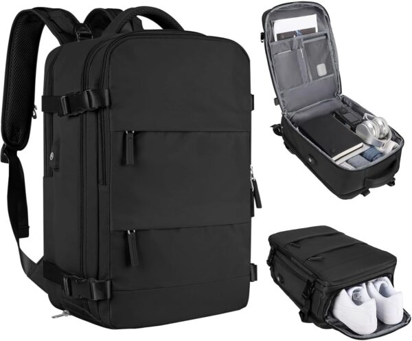 Mochila De Viagem Grande Impermeável, Com Porta Usb, Compartimento Para Sapatos, Bolsa Para Objetos úmidos, Mochila Para Notebook, Mochila Feminina