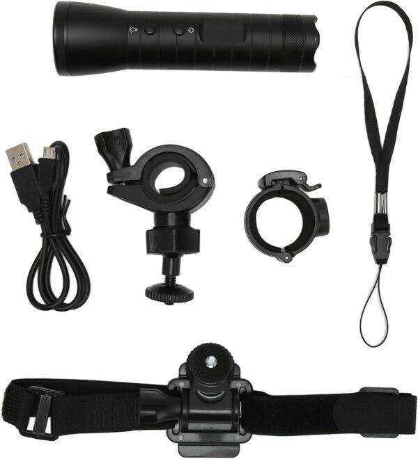 Lanterna de vídeo 1080p, gravador de capacete, câmera para uso ao ar livre, mini câmera de ação de ciclismo, luz de LED, 2200 mAh, câmera esportiva grande angular 120