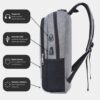 Mochila Executiva Unissex para Notebook até 15.6” - com Entrada USB e Passa-fio para fone – Ideal para Faculdade, Trabalho e Viagens – Antifurto, Resistente e Confortável