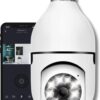 Câmera Lâmpada Câmera Espiã de Segurança WiFi, 1080P Câmera de Base E27 com Visão Noturna Infravermelha intercomunicador bidirecional, Câmera Vigilância com Função de Rastreamento Automático YOOsee