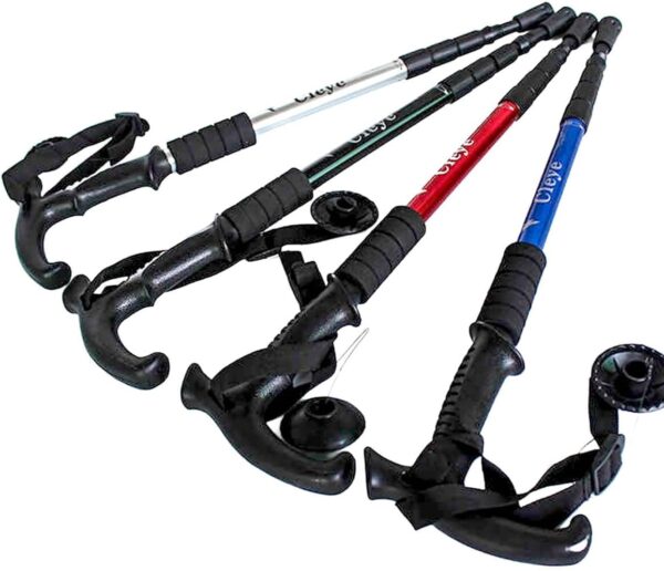 Bastão Ajustável Para Trekking, Caminhada, Trilhas Com Ponta De Aço Haste De Alumínio