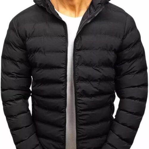 Jaqueta Puffer Bobojaco Masculina Corta Frio e Vento com Bolso Capuz Motoqueiro Moto
