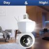 Câmera Lâmpada WiFi 360° HD 6MP com Visão Noturna e Detecção de Movimento – Espie Pelo Celular!