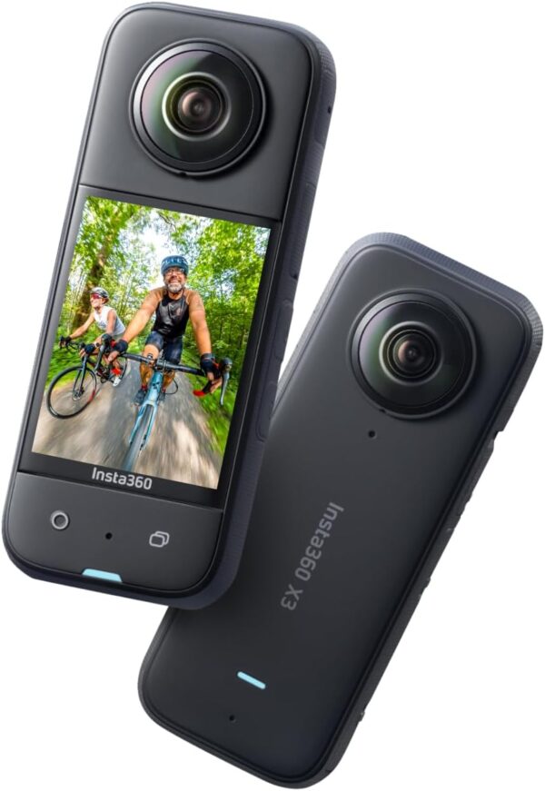 61JIsqTNFPL._AC_SL1500_.jpg Câmera de Ação Insta360 X3, Impermeável, Sensores de 48 MP de 1/2 polegada, Vídeo HDR ativo 5,7K 360º, Foto de 72 MP, Lente Única 4K, Modo Me de 60 FPS, Estabilização, Streaming ao Vivo