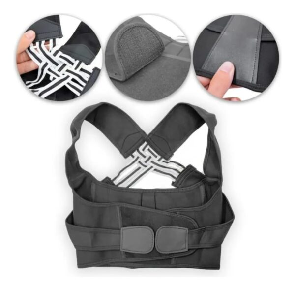 Colete Corretor de Postura Ortopédico Ajustável Postufit – Cinta Lombar e Cervical para Coluna, Alívio de Dores nas Costas, Melhora a Postura e o Sono, Produto - Velcro/unisex TAM - M, G, GG