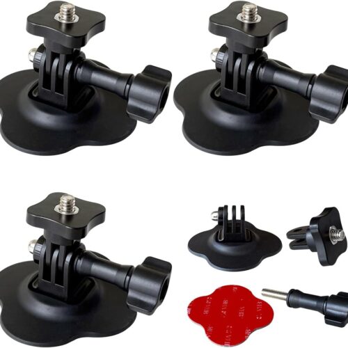 61JcSQyB7OL._AC_SL1500_.jpg Suporte universal para câmera de ação para GoPro Hero 12-8 e Insta360 X4/X3/X2, suporte de câmera de capacete, base adesiva para montagem de capacete Insta360, prancha de surfe, motocicleta