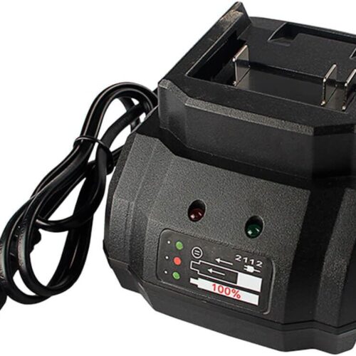 Carregador de Bateria 21V com Indicador LED, Preto, Carregador Rápido para Ferramentas Elétricas