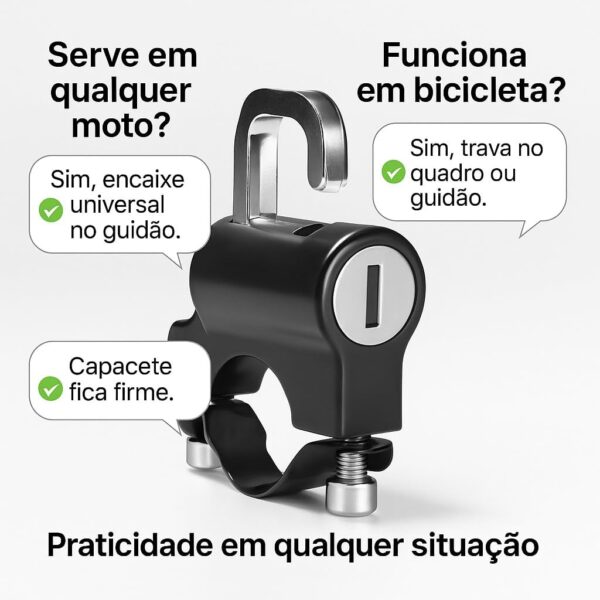 Cadeado de Segurança com Cabo de Aço para Capacete, Bicicleta, Moto, Patinete, Mochila, Bagagem, Portátil, Leve, Antifurto, Ajustável e Reforçado – Unissex