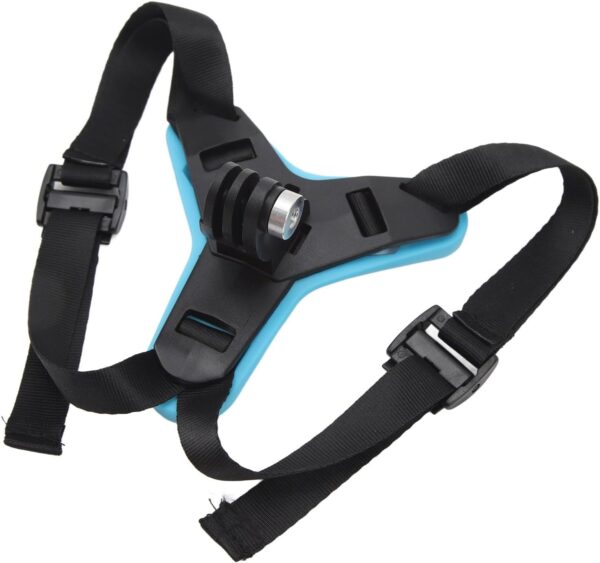 61KwelTvZL._AC_SL1500_.jpg Cryfokt Suporte de Câmera para Capacete, Suporte de Queixo Estável e Resistente para Osmo Action 3 2 para Capacete de Motocicleta, Antiderrapante para Cinta de Queixo (Azul)