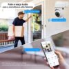 Câmera de Tomada Segurança 2MP - WiFi Visão 360° HD 1080p, Câmera IP ICSee Infravermelho, Sem Fio com App, Câmera Panorâmica 360° Visão Noturna, Áudio Bidirecional Detecção de Movimento, Pet