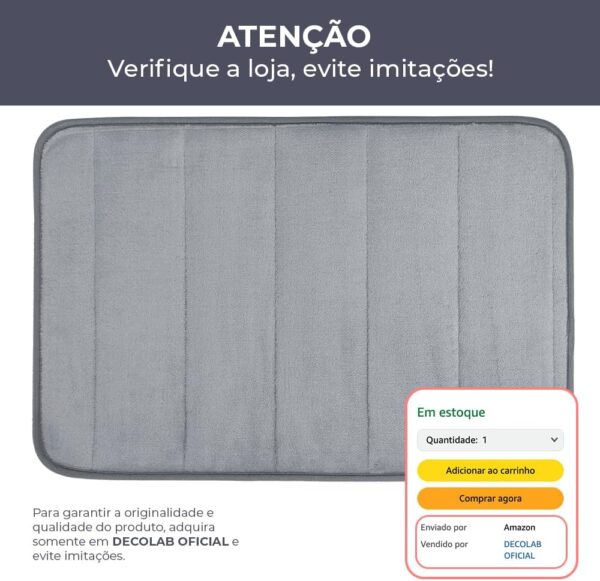 61MvJBTXL._AC_SL1000_.jpg Decolab Tapete Antiderrapante Banheiro Super Soft | Tapete Banheiro Box ou Banheira | Tapete Para Banheiro Multiuso Decoração Quarto (Cinza, 1 Peça)