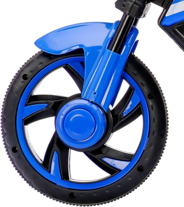 Bang Toys - Moto Elétrica Infantil Syren X2 12V - com Rodas de Treinamento, Luz de LED, Sons Realistas, Entrada USB/MP3 - Suporta até 25kg - Cor Azul