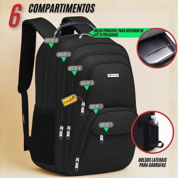 61P5joXEhnL._AC_SL1200_.jpg Mochila Masculina Feminina Saída USB e Fone Semi Impermeável Cabo de Aço Notebook Escola Faculdade Viagem