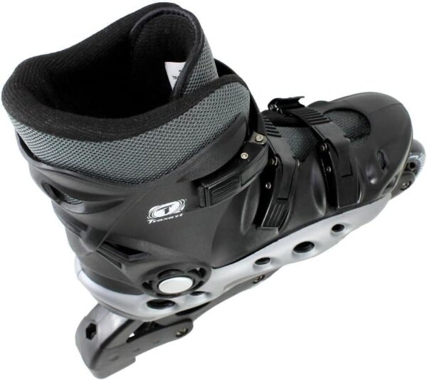 Traxart Patins Inline Spectro Preto com Cinza # 4 = 35/36 para Iniciantes e Usuários Casuais Adultos