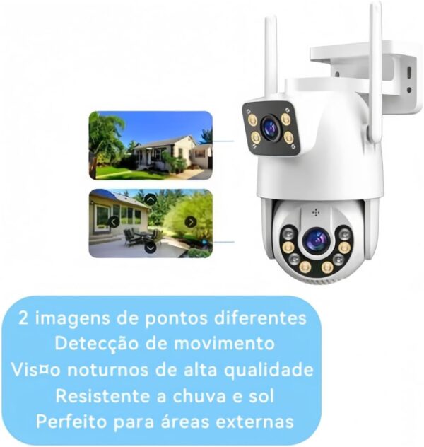 Câmera de Segurança Yoosee Lente Dupla IP66 Wi-Fi 360° - Monitoramento Completo e Visão Panorâmica