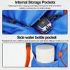 Mochila de caminhada dobrável com bolso frontal impermeável com zíper, mochila leve de hidratação, mochila de água para caminhadas diurnas, passeios, ciclismo rave para homens e mulheres, azul