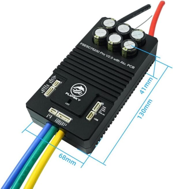 61QUH7Six9L._AC_SL1000_.jpg FLIPSKY 75200 Pro V2.0 84V 200A com PCB de alumínio com interruptor de chave baseado em VESC para skate elétrico/scooter/controlador de velocidade de bicicleta