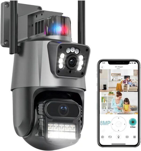 JL PROTEC Câmera de Segurança,Wifi 1080p 360° Full Hd Prova D'áGua Infravermelho Ip Wifi Ipsky2 Lente Dupla 6mp