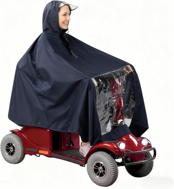 61RmXf5biVL._AC_SL1500_.jpg Capa de chuva para scooter de mobilidade para equitação, acessórios de scooter de mobilidade, capa de scooter elétrica à prova d'água acessórios para poncho ao ar livre, scooters de mobilidade fechada