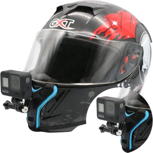 61SZnUVLtL._AC_SL1000_.jpg Suporte para câmera de capacete de motocicleta compatível com GoPro Hero 13 Black, Hero 12/11/10/9/8, câmera AKASO/DJI Action 4/3 (9,9 x 9,9 x 6 cm)