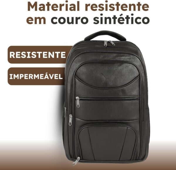 61T3w1dzGSL._AC_SL1200_.jpg Mochila Executiva Impermeável Em Couro Sintético - Para Trabalho, Escola, Faculdade e Viagens