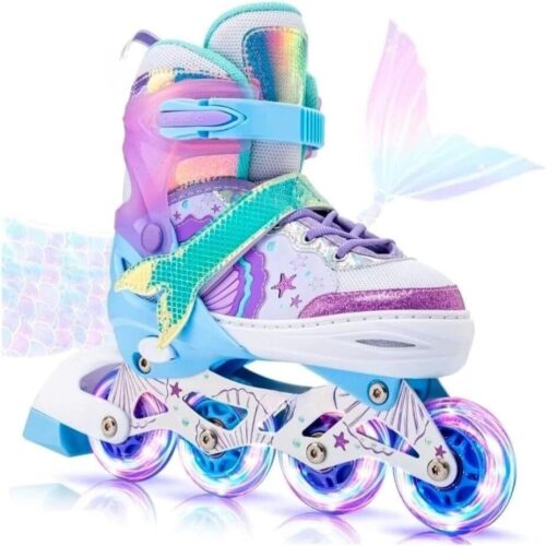61UL8vRnKL._AC_SL1024_.jpg Patins Roller Inline Ajustável Com Luz De Led