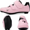 ULTIANT- Sapatos de ciclismo masculinos e femininos compatíveis com Pelaton Road Bike Pelaton Shoes Riding Shoes Bicycle Pré-instalado Delta Cleats (Pink_K,41)