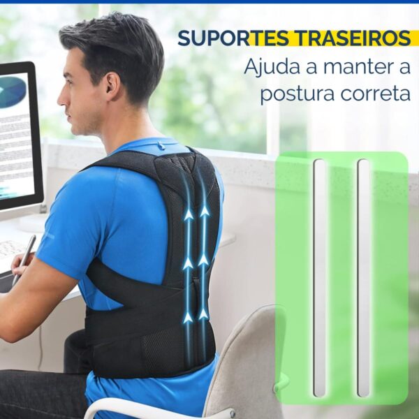 Colete Corretor de Postura Unissex Cinta Ortopédico Coluna Lombar e Clavícula Ajustável para as Costas, Auxílio em Alívio de Dores no Pescoço, Costas, Clavícula e Tensão Lombar (M)…