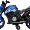 Bang Toys - Moto Elétrica Infantil Syren X2 12V - com Rodas de Treinamento, Luz de LED, Sons Realistas, Entrada USB/MP3 - Suporta até 25kg - Cor Azul
