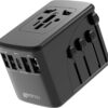 61W0k1ShekL._AC_SL1500_.jpg Geonav Carregador Universal com Adaptadores de Viagem, 4 Portas USB + 1 USB-C (Preto)