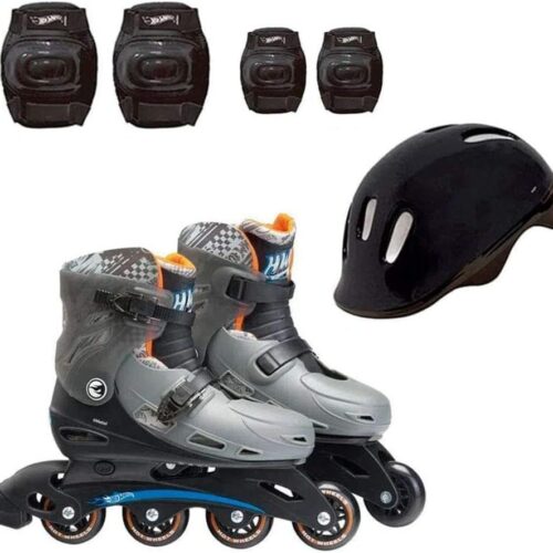 Patins Hot Wheels Ajustável 37 a 40 com Acessórios Fun