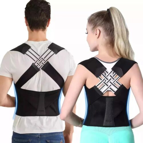 Colete Corretor de Postura Ortopédico Ajustável Postufit – Cinta Lombar e Cervical para Coluna, Alívio de Dores nas Costas, Melhora a Postura e o Sono, Produto - Velcro/unisex (Grande)