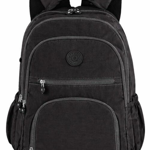 Mochila Grande 30L Nylon Impermeável Feminina Masculina Escolar Juvenil Notebook 15" — Mochila Preta Resistente com Múltiplos Bolsos, Leve, Casual e Reforçada para Escola e Viagens