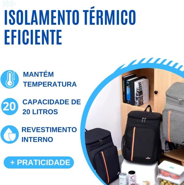 61Y1JqqWVL._AC_SL1200_.jpg Mochila Térmica 20L Impermeável para Praia e Trilha — Conserva Bebidas Geladas e Alimentos Frescos por Até 12h | Dobrável com Alças Confortáveis