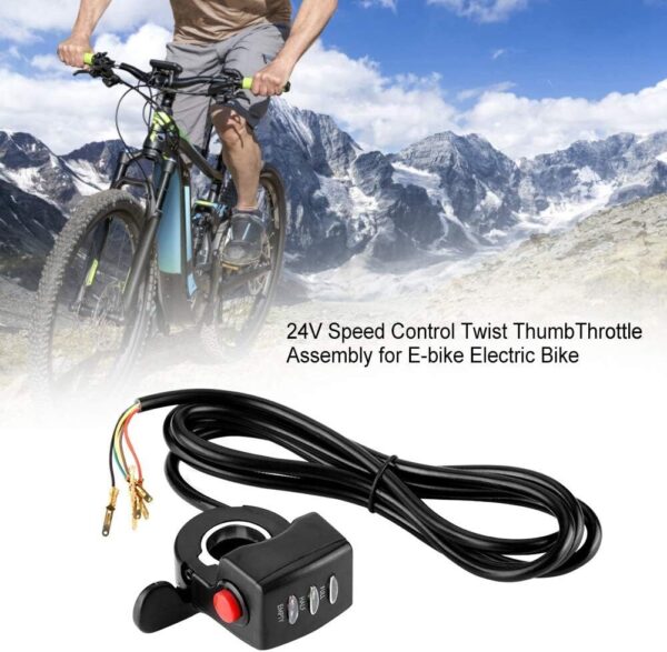 Conjunto de Acelerador de Polegar Giratório para Bicicleta Elétrica de 24V E Bike Com Exibição de Capacidade Bateria Design Durável E Sem Interferências Controle de Velocidade
