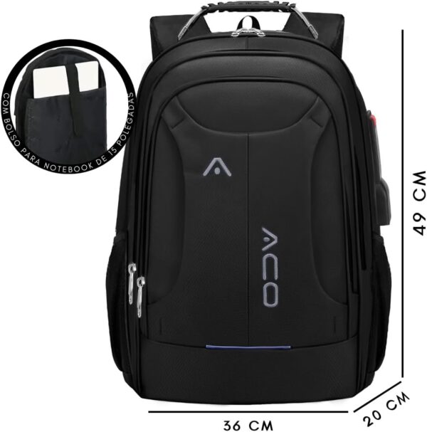 61ZCQwzQV8L._AC_SL1200_.jpg Mochila Bolsa Masculina Feminina Notebook Reforçada Anti Furto Semi Impermeável Escolar Faculdade Trabalho Viagem Resistente Executiva Cabo De Aço Saída Usb SAÍDA Fone DE OUVIDO