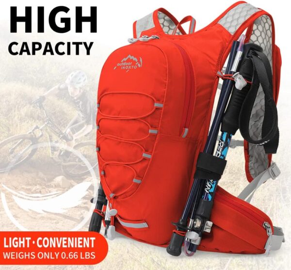 61ZtZCMfFL._AC_SL1000_.jpg Colete de hidratação para corrida para homens e mulheres Mochila de água para corrida 3L Pacote de hidratação para corrida de trilha Maratona Caminhada (Vermelho-2L Bexiga de água)