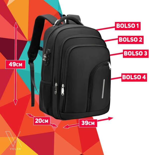 Mochila Masculina Executiva Grande Reforçada para Notebook Trabalho, Viagem e Escola Design Antifurto, Impermeável, com Cabo Reforçado, Saída USB e Fone, Conforto Segurança e Durabilidade, Unissex