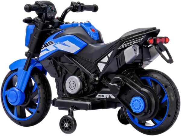 Bang Toys - Moto Elétrica Infantil Syren X2 12V - com Rodas de Treinamento, Luz de LED, Sons Realistas, Entrada USB/MP3 - Suporta até 25kg - Cor Azul