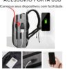 Mochila Executiva Impermeável Usb Senha Resistente Compacta (Cinza)