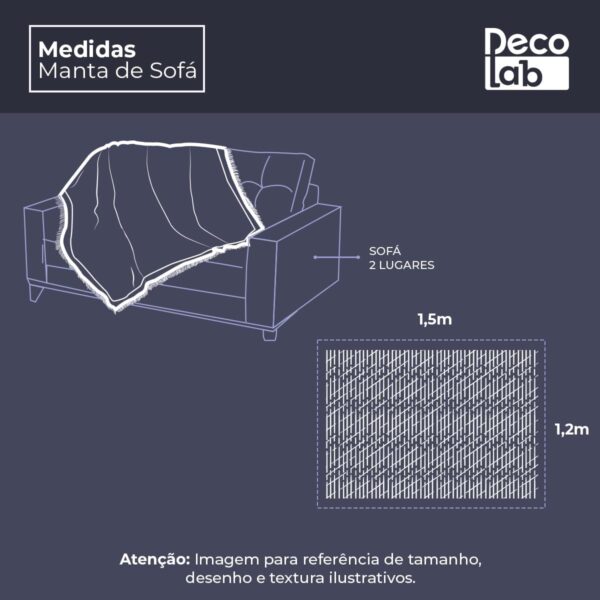 Decolab Manta para Sofá em Algodão com Franjas Artesanais | Cobertor Decorativo para Sofa, Poltrona e Cama | Estilo Boho Chic (Branca-Cru)