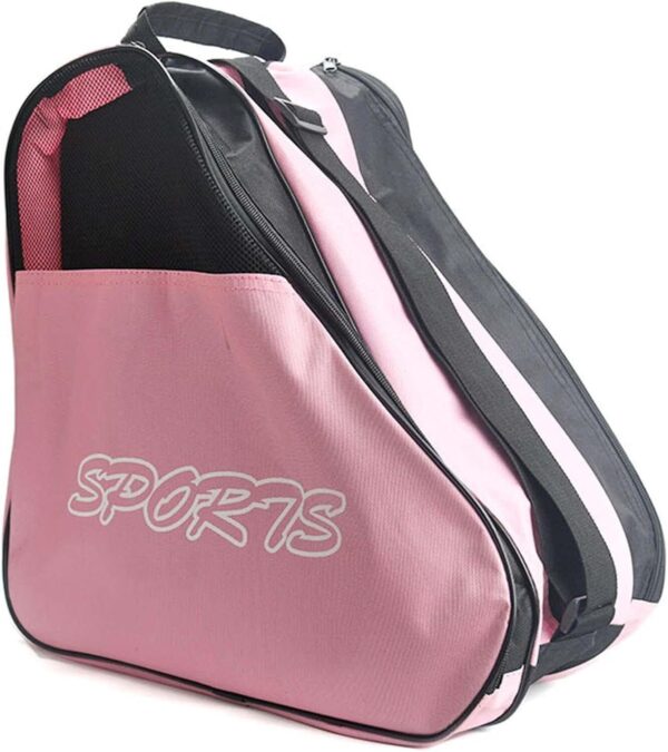 Bolsa de patins, bolsas de patins respiráveis com alça de ombro ajustável, bolsa de armazemento de sapatos de patição, acessórios de patins