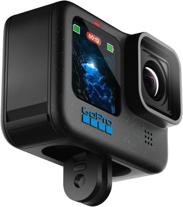 61dSBxp6a2L._AC_SL1500_.jpg GoPro HERO12 BLACK - à Prova D'água com 5.3K60, 27MP, Vídeo + Foto HDR, HyperSmooth 6.0, Trava de horizonte 360°, Live + webcam, Áudio por Bluetooth, Bateria enduro, QUIK