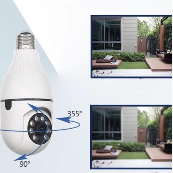 Kit 2 Câmera Segurança Wifi 360 Lâmpada Prova Dágua Giratória Visão Noturna Infravermelho - Camera de Vigilância